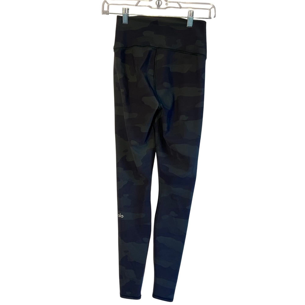 Alo Yoga Womens XS High Waist Vapor Leggings Green Camo Activewear Tights